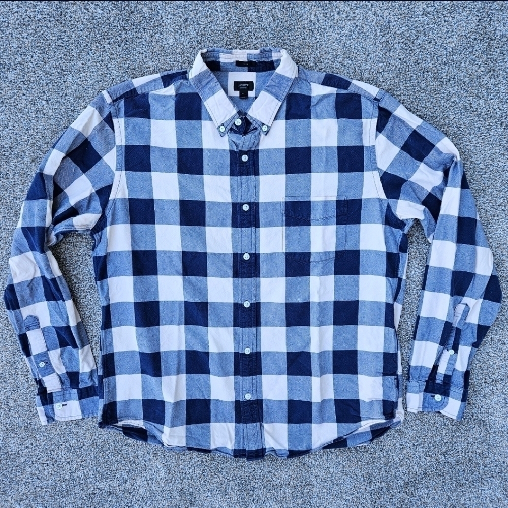 J Crew Oxford Slim Fit Long Sleeve Button Up Cotton Blue Shirt Men's Size XL